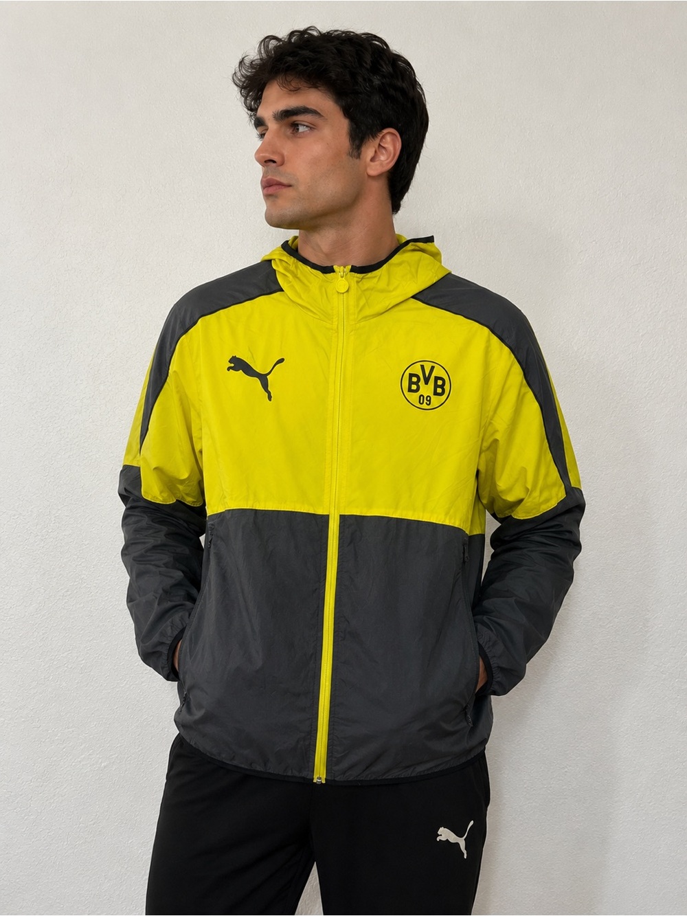 Puma Men’s Yellow & Gray BVB Windbreaker Jacket